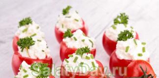 Фаршированные черри — тюльпаны с творожной начинкой Фаршированные помидоры черри