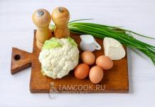 Омлет с цветной капустой в духовке: пошаговый рецепт с описанием и фото, особенности приготовления Омлет с цветной капустой на пару