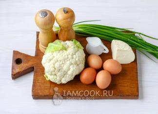 Омлет с цветной капустой в духовке: пошаговый рецепт с описанием и фото, особенности приготовления Омлет с цветной капустой на пару